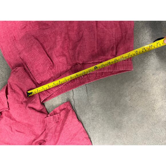 Eileen Fisher 2-Piece 100% Linen Set pink Shirt & Pants Size M top L pants - Picture 9 of 9